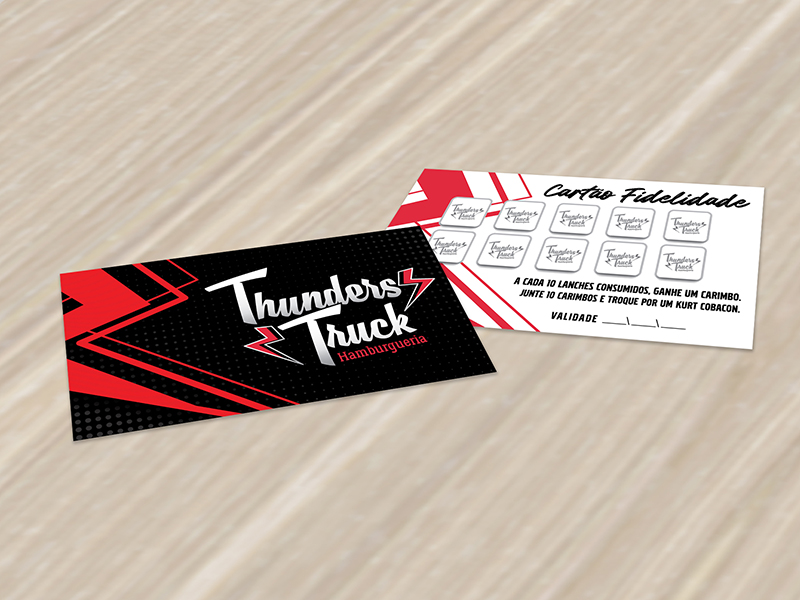 CARTÃO DE VISITA . THUNDERS TRUCK HAMBURGUERIA